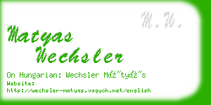 matyas wechsler business card